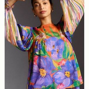 Anthropologie Bl-nk Miranda Peasant Blouse NWT